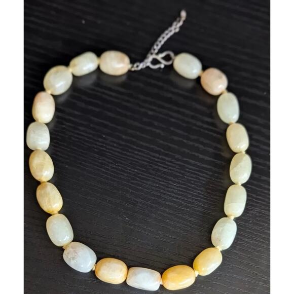 Vtg Polished Yellow Quartz Necklace Sterling Chunky Bead GemStone 18" 105 Grams - Picture 16 of 16